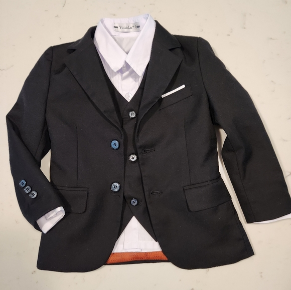 YuanLu 4 pc Black Suit Size 4 child - Picture 3 of 15